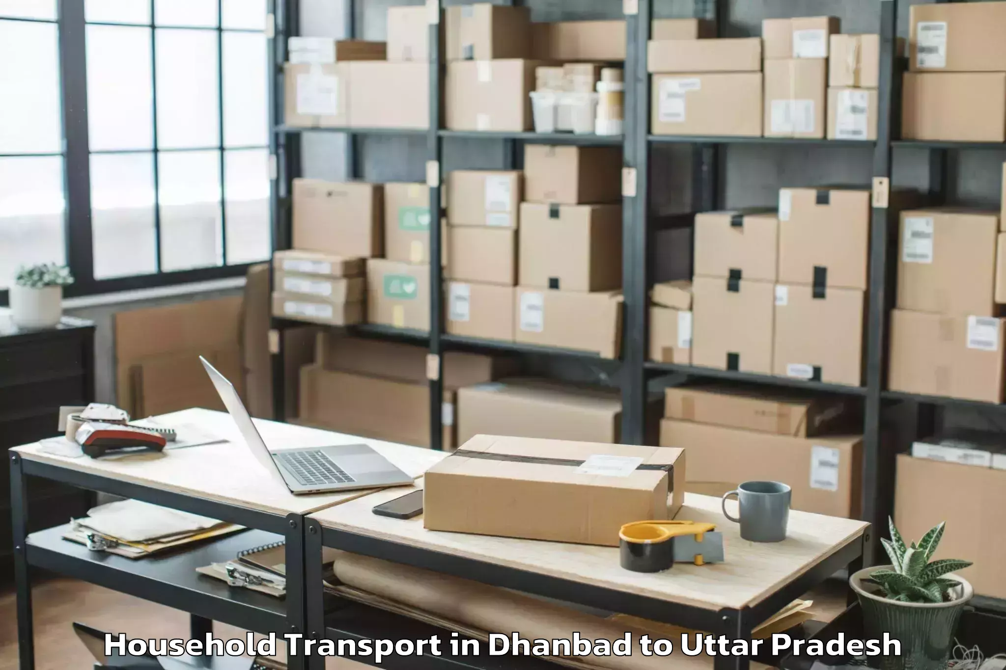 Book Dhanbad to Talbehat Household Transport